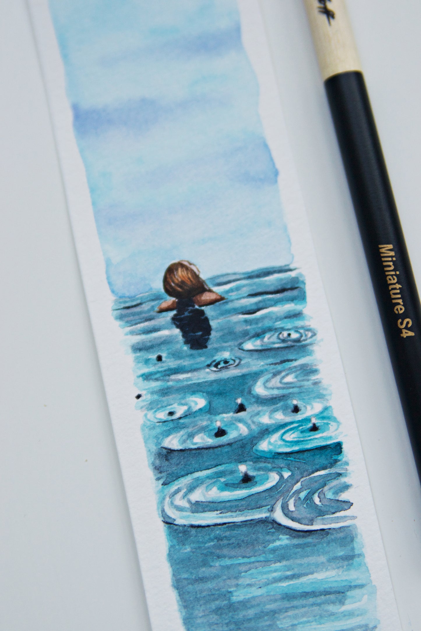 Bath in the Rain - Original Bookmark