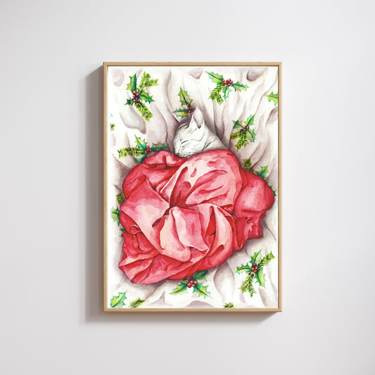 Sleepy Christmas Cat I