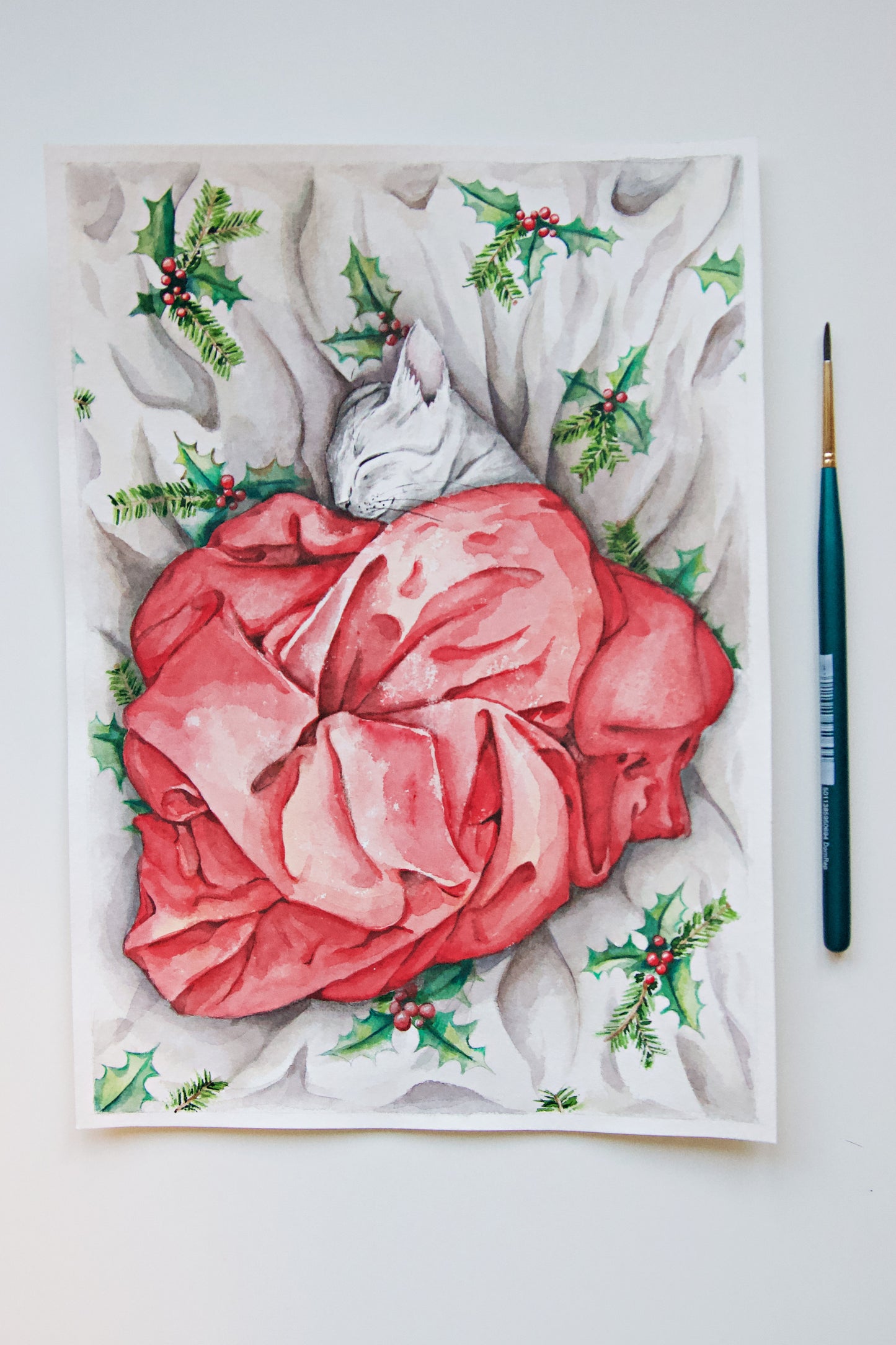 Sleepy Christmas Cat I